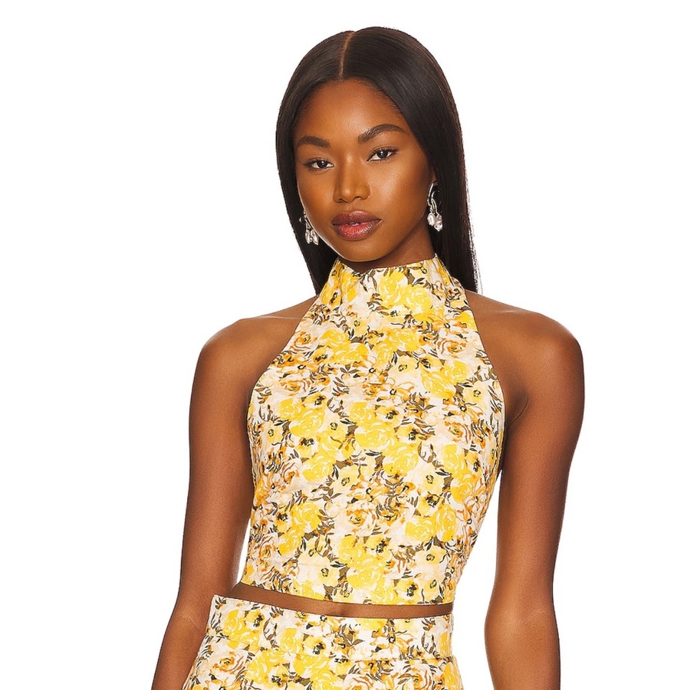 Floral Halter Top in Cream Multi